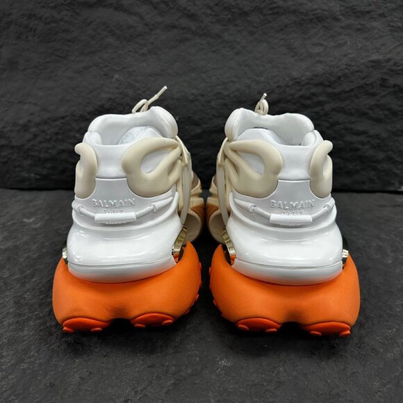 Balmain Unicorn Low-Top Platform Sneakers, Unisex, White And Orange - Picture 8 of 9